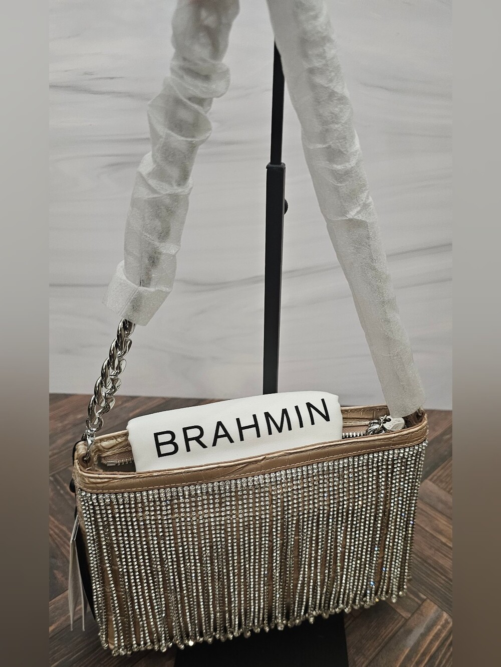 Brahmin Lorelei Contour Rialto Rhinestone Fringe Shoulder Bag NWT - Picture 6 of 7